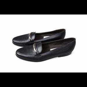 Etienne Aigner Black Leather Loafers